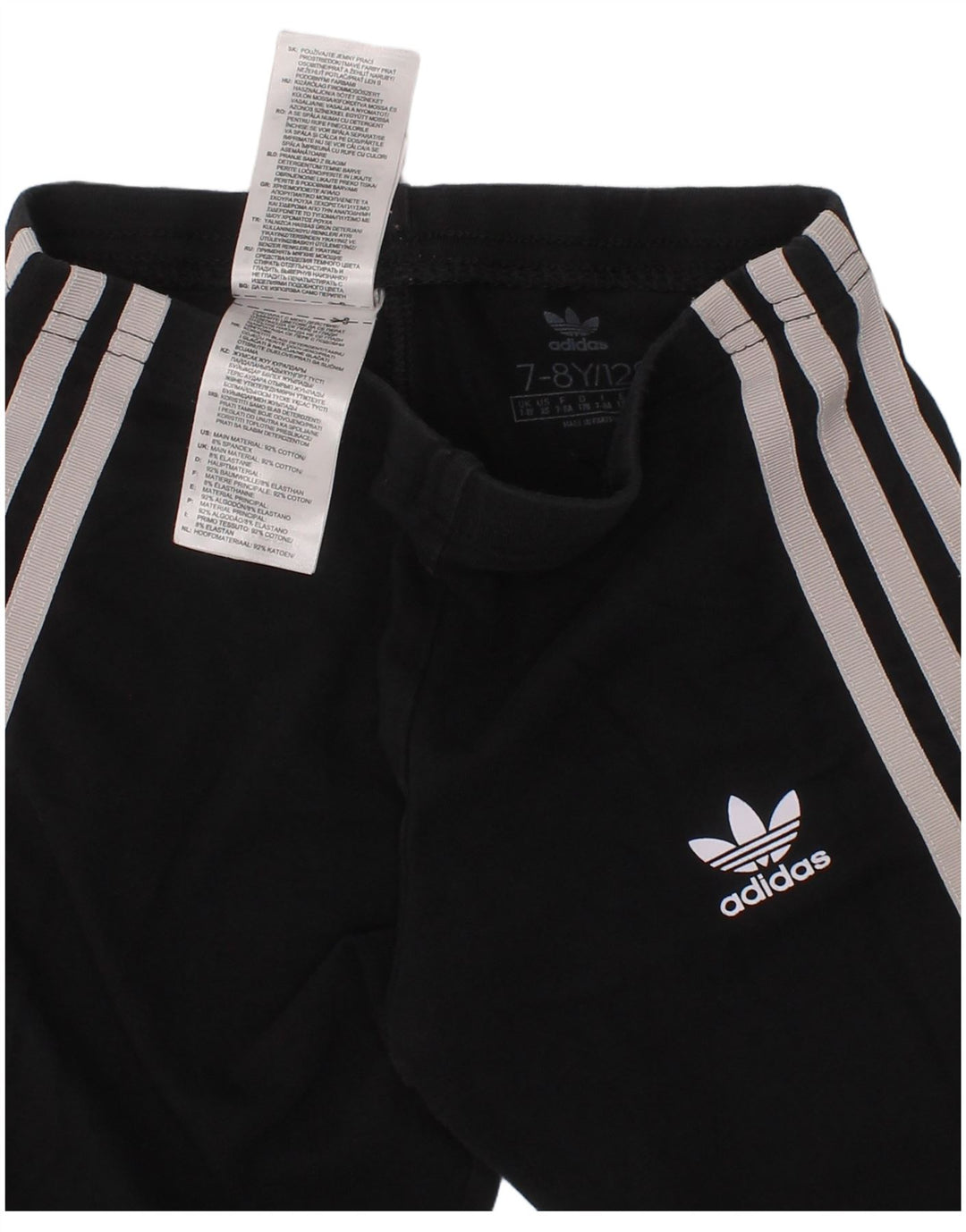 Pantaloni scurți Adidas Fete 7-8 Ani Negru Bumbac Sport