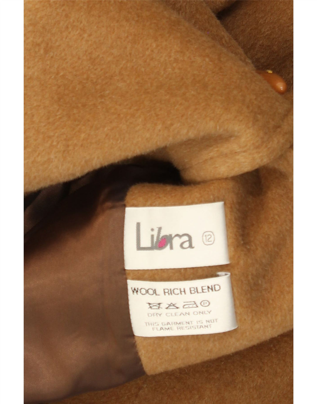 LIBRA Womens Short Overcoat US 12 Large Beige Wool