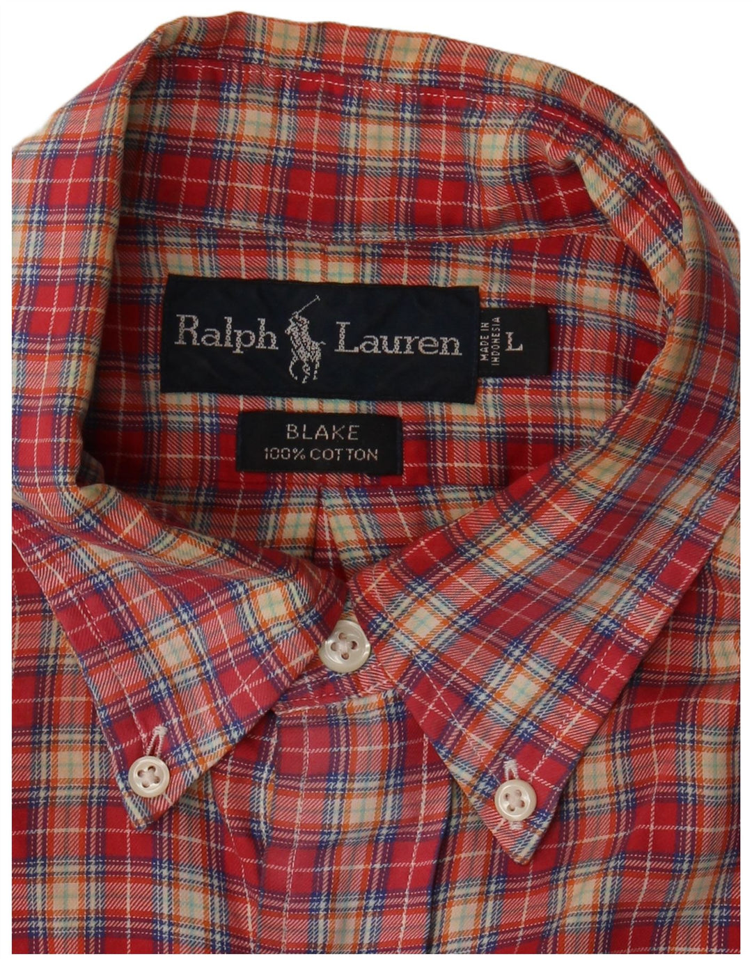 Cămașă de flanel RALPH LAUREN pentru bărbați, din bumbac cu carouri roșii mari