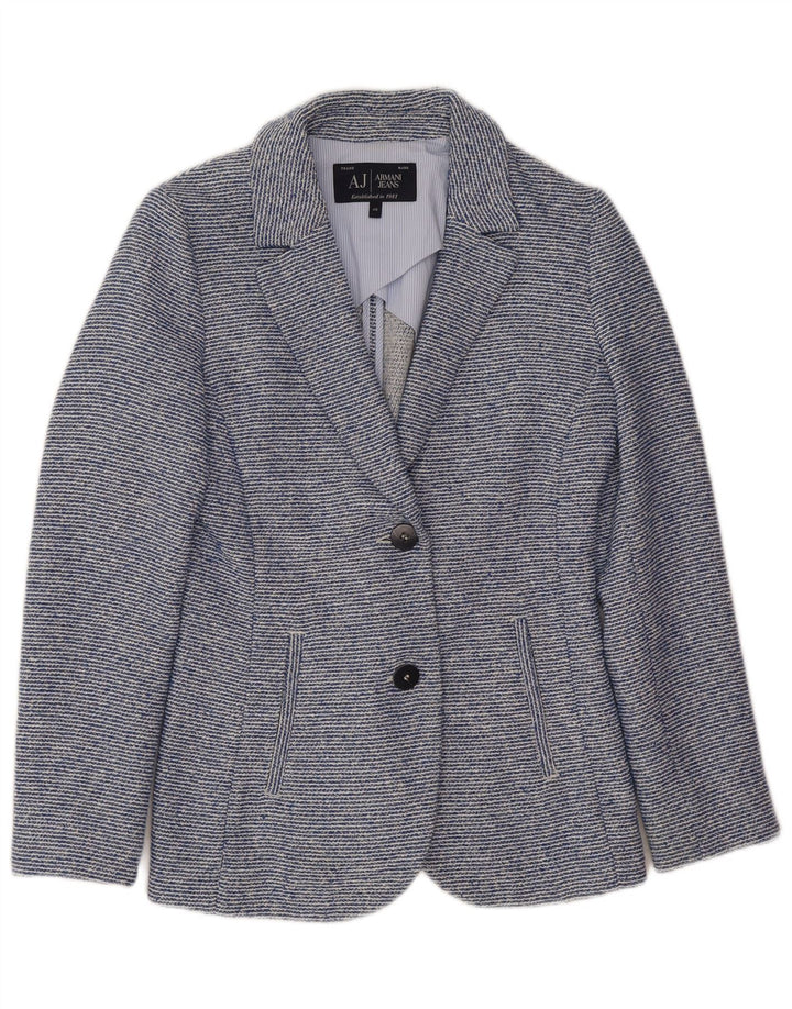 Jachetă Blazer pentru femei Armani Jeans cu 2 nasturi EU 40 Medium Blue Pinstripe
