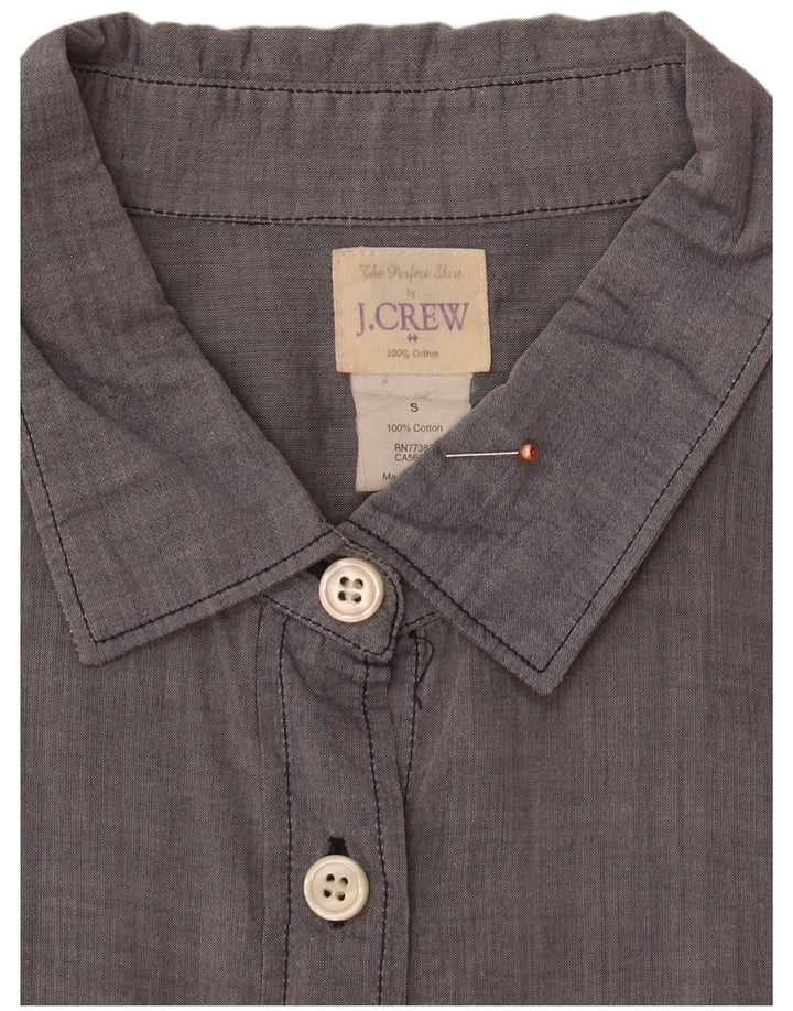 J. CREW Womens Shirt UK 10 Small Grey Cotton