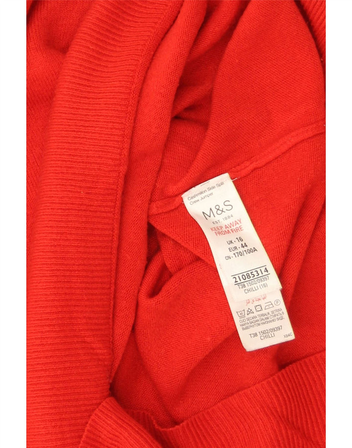 Marks & Spencer Pulover supradimensionat cu gât de barcă pentru femei UK 16 Large Red