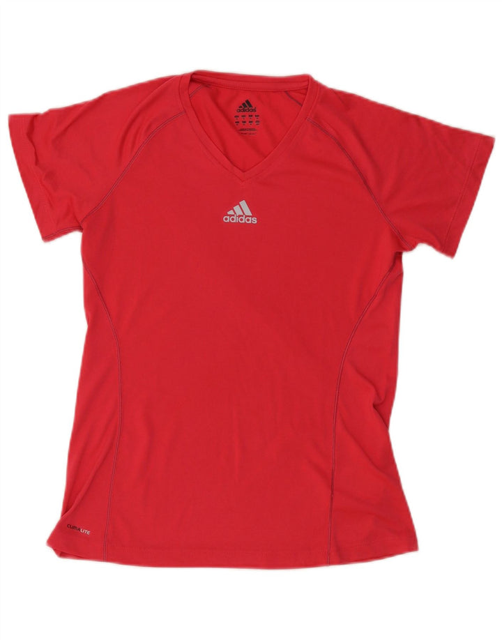 ADIDAS Climalite Tricou Top UK 14 Medium Red Poliester
