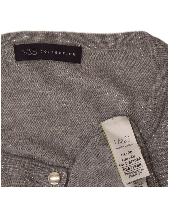 Pulover cardigan pentru femei Marks & Spencer UK 20 2XL poliamidă gri