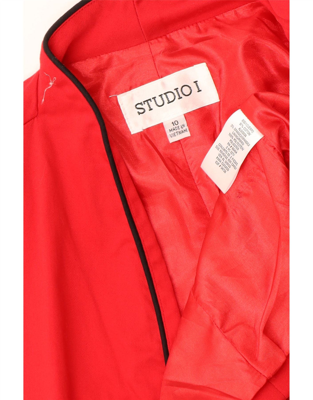 STUDIO Womens Open Bolero Jacket UK 10 Small  Red Cotton