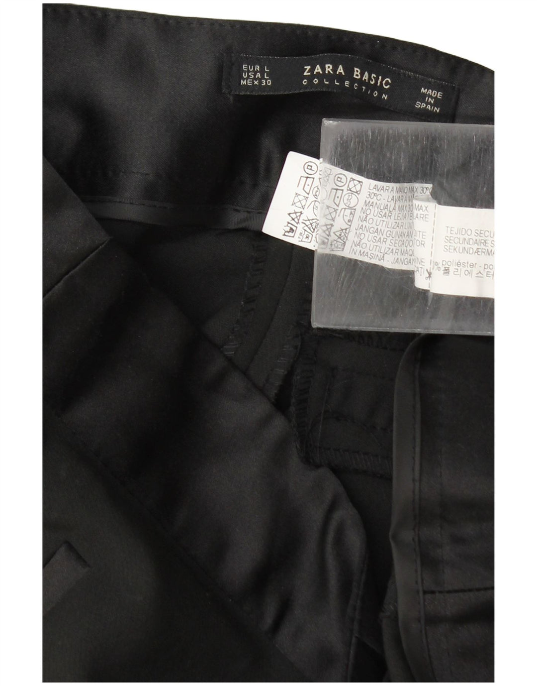Pantaloni casual slim pentru femei Zara L30 L29 Poliester negru