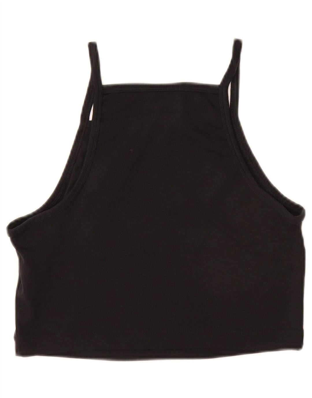 Top crop pentru fete NIKE 10-11 ani, bumbac mediu negru