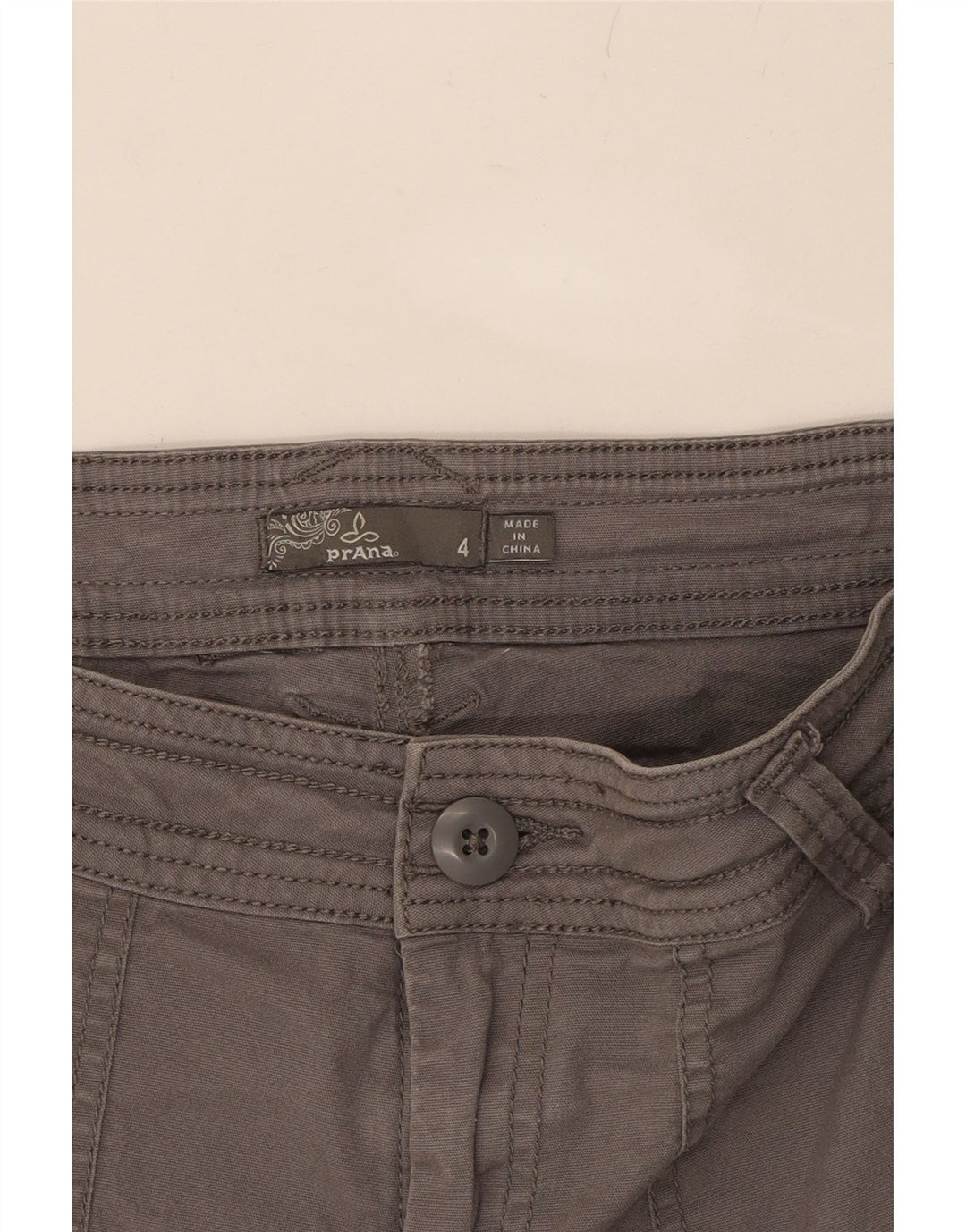 PRANA Womens Chino Shorts US 4 Small W30  Grey Cotton Vintage Prana and Second-Hand Prana from Messina Hembry 