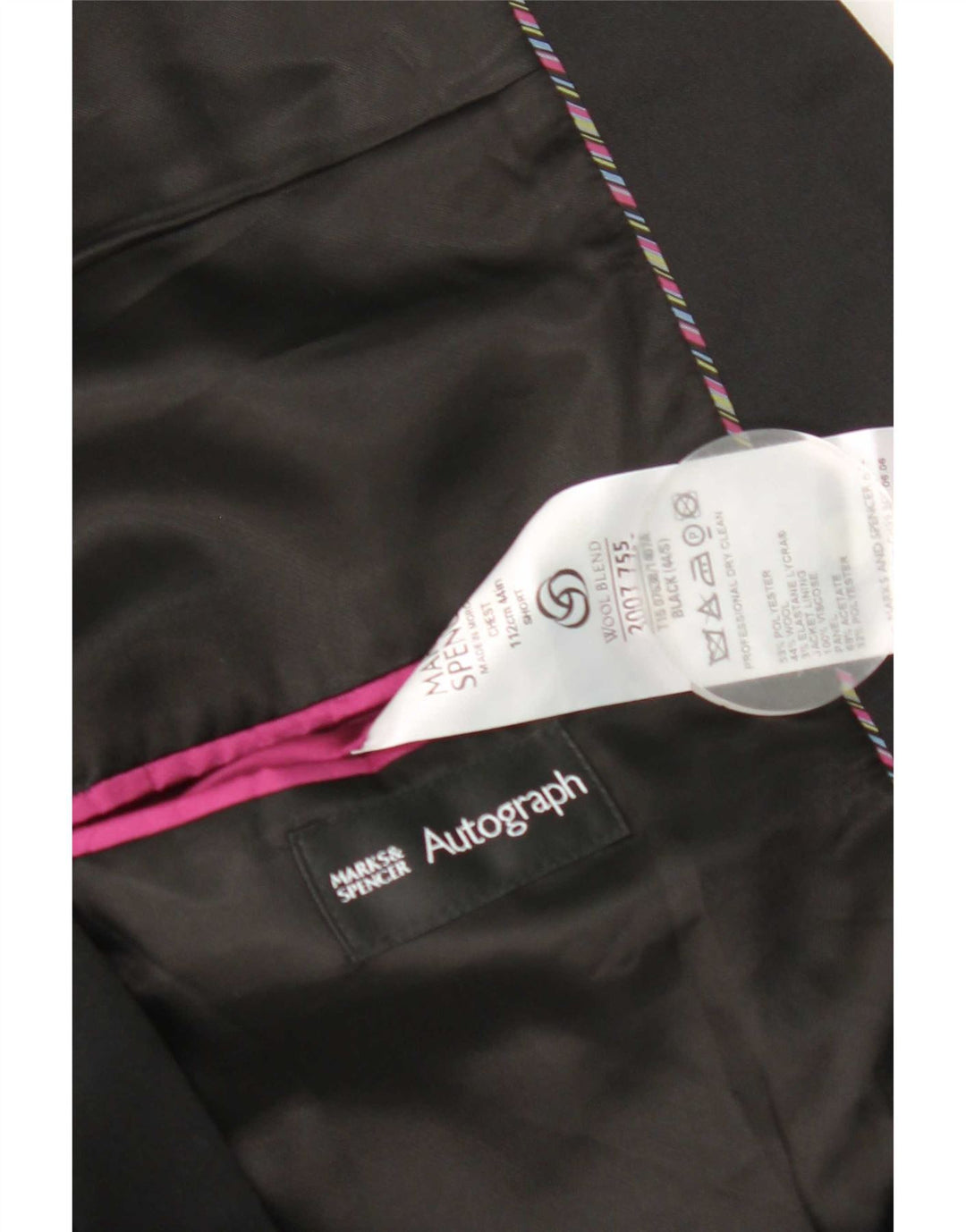 Jachetă pentru bărbați Marks & Spencer cu 2 nasturi, UK 44 XL, poliester negru