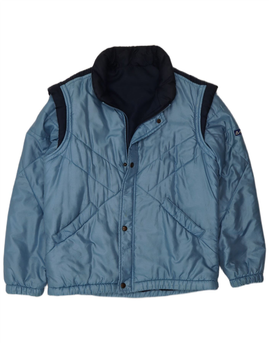 Jachetă căptușită vintage pentru bărbați UK 38 Medium Blue Colorblock