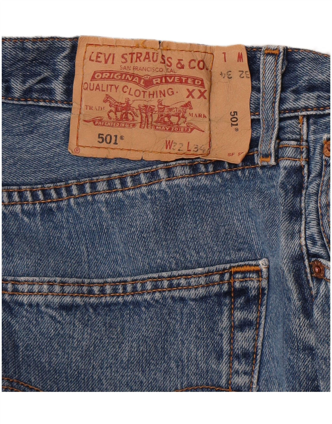 Blugi drepti pentru bărbați Levi's 501 W32 L34 Albastru