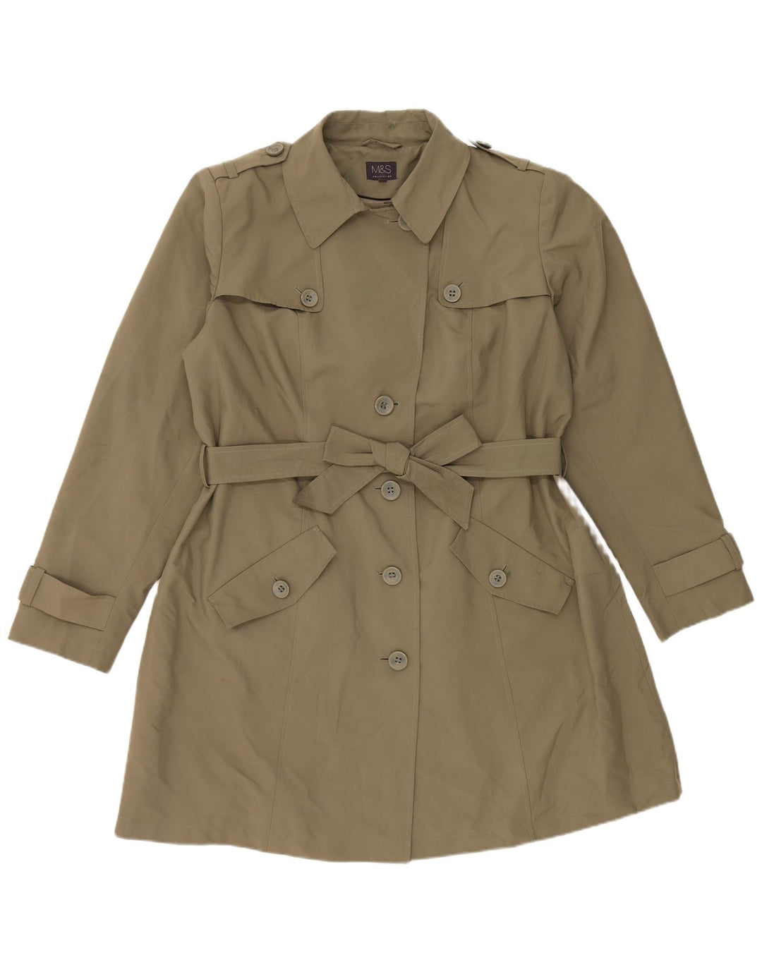 Trench pentru femei Marks & Spencer UK 20 2XL Kaki Poliester