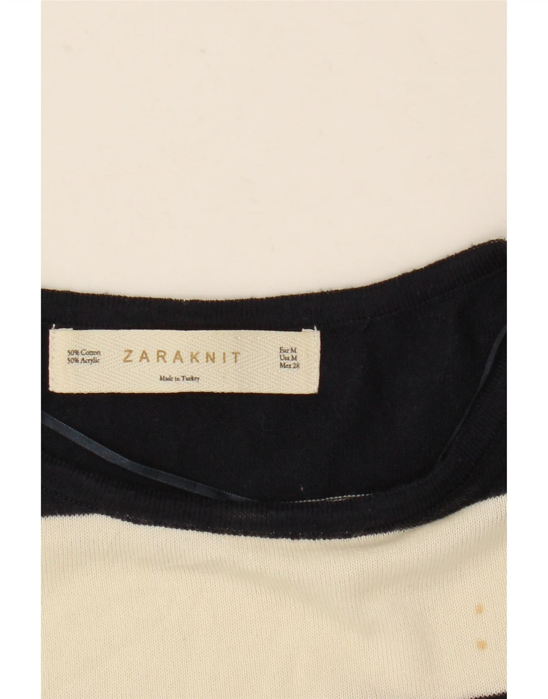 Bluză supradimensionată pentru femei Zara, cu mâneci jumate, UK 12 Medium, cu dungi albe