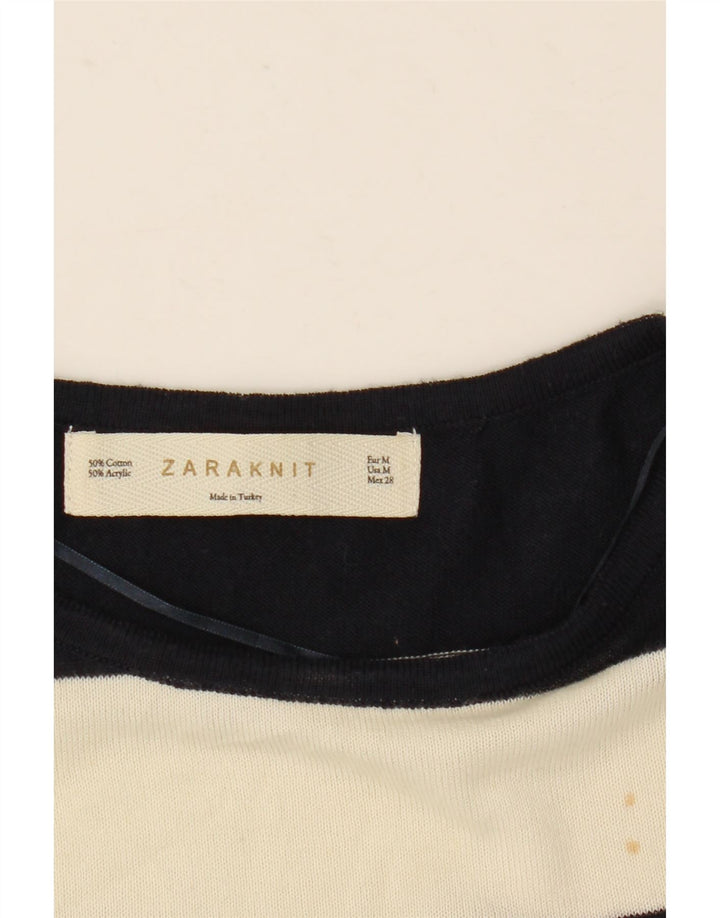 Bluză supradimensionată pentru femei Zara, cu mâneci jumate, UK 12 Medium, cu dungi albe