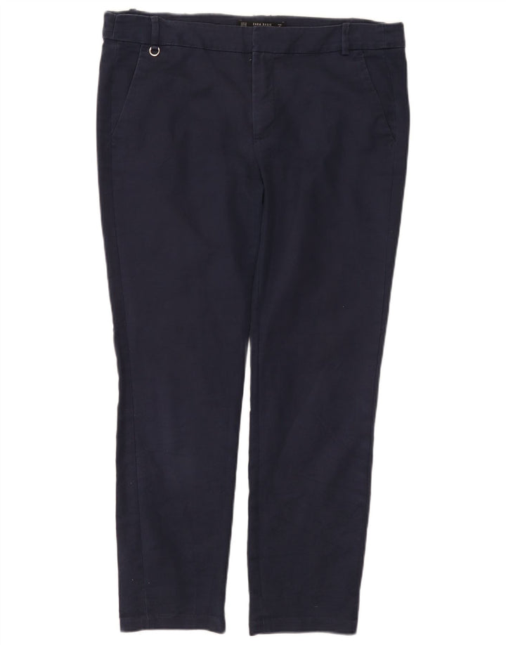 Pantaloni chino slim pentru femei Zara EU 40 Medium W30 L26 Bleumarin