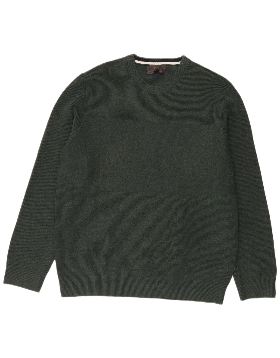 Pulover pentru bărbați Marks & Spencer, cu gât crew, poliester verde XL