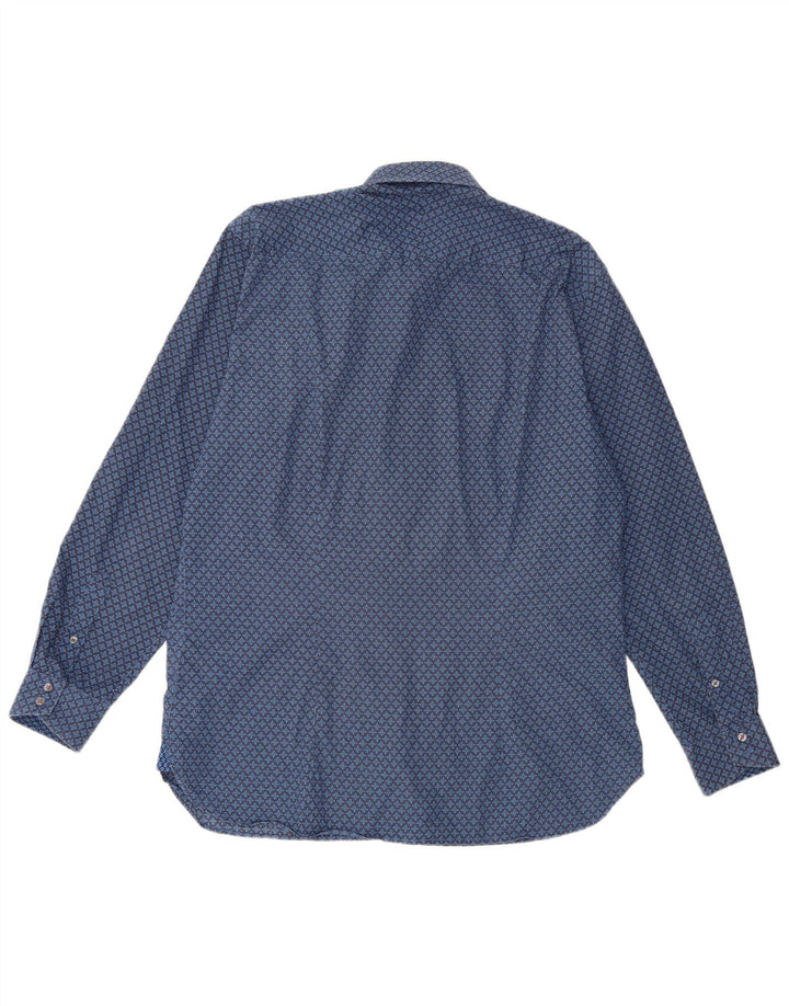 Cămașă pentru bărbați Ted Baker, mărime 16 1/2 mare, bumbac geometric, albastru