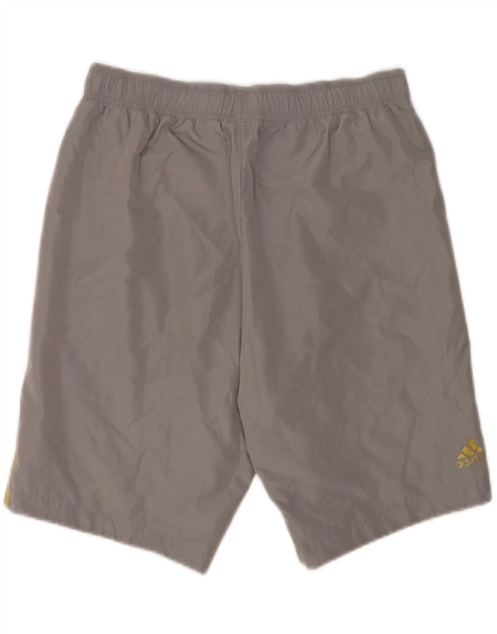 Pantaloni scurți sport grafic Adidas pentru bărbați, poliester mediu gri