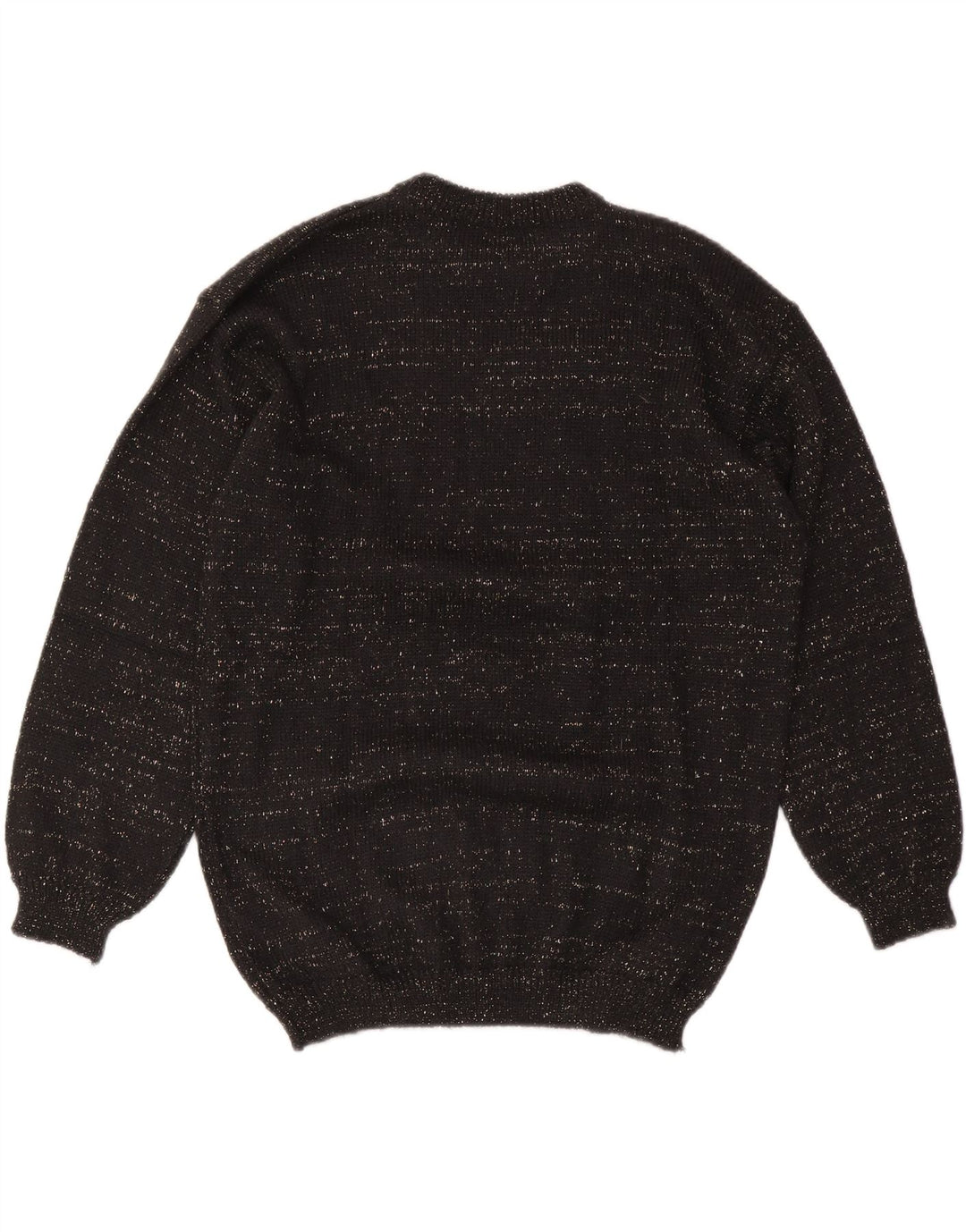 Pulover VINTAGE pentru femei cu decolteu triplu UK 14 Medium Black Argyle/Diamond