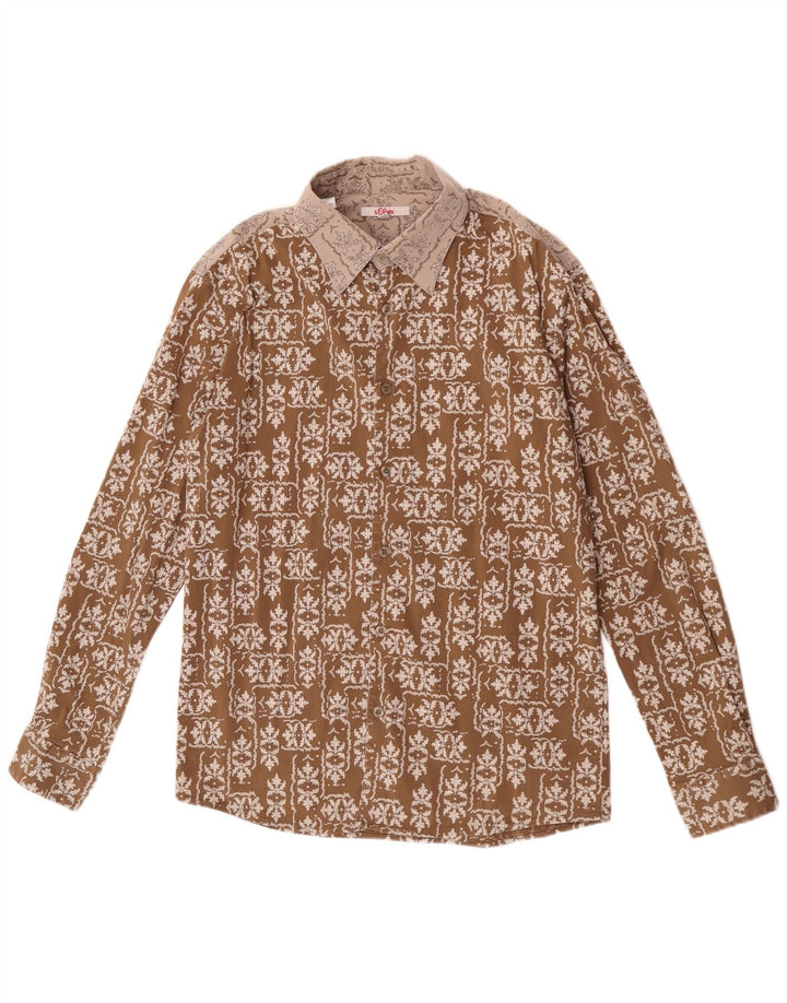 Cămașă S.Oliver Bărbați Mare Maro Floral Bumbac