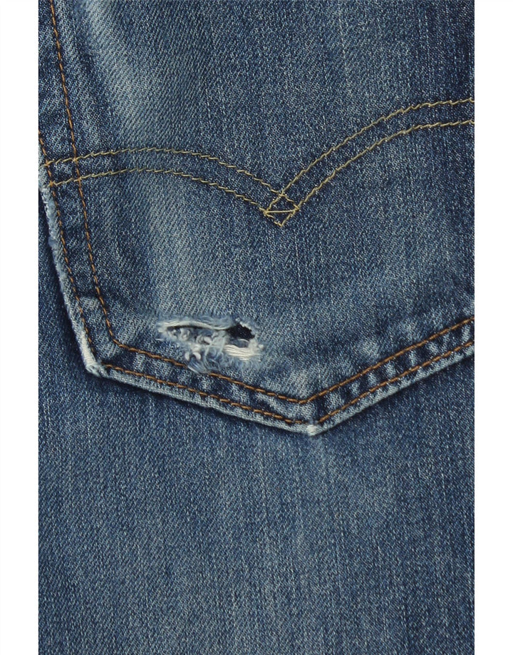 Fusta de blugi 501 pentru femei LEVI'S W32, bumbac albastru mare