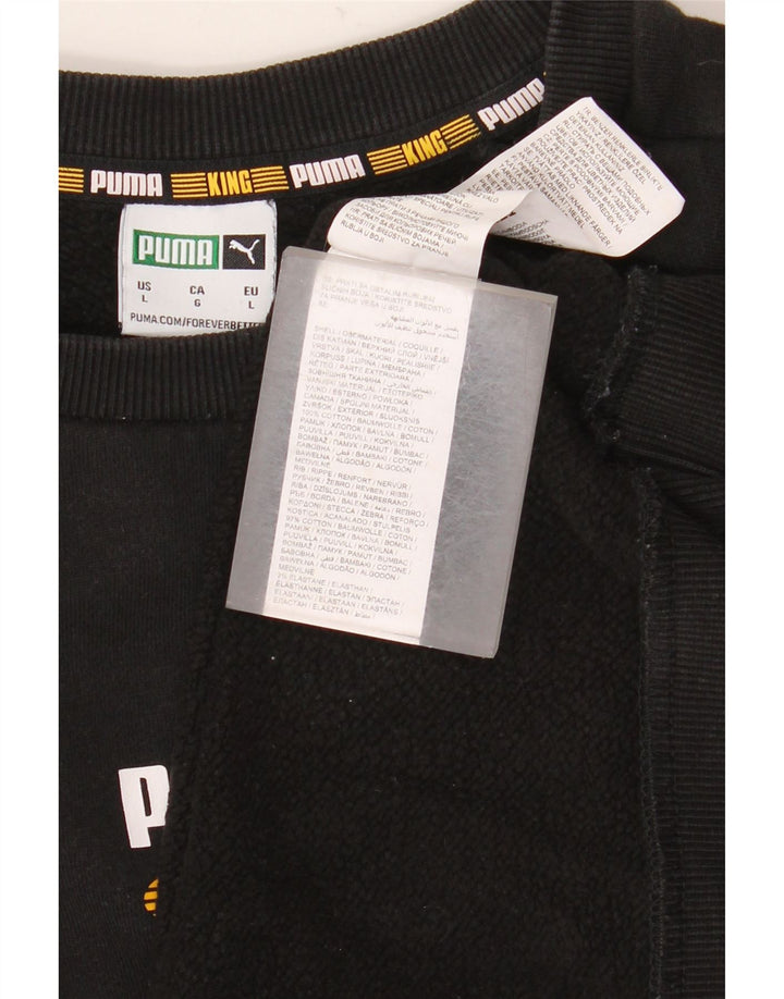 Pulover grafic pentru bărbați Puma, bumbac mare, negru