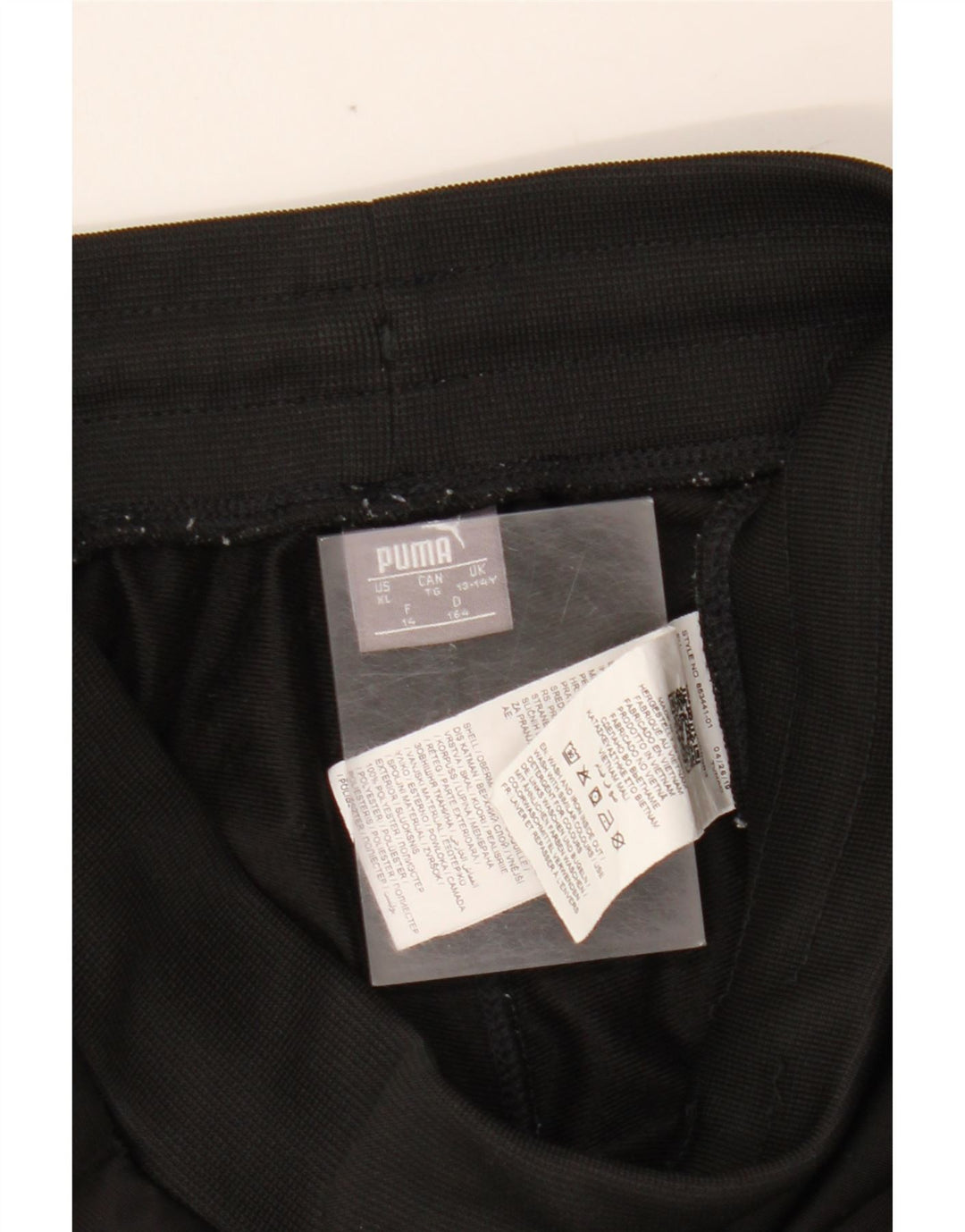 PUMA Boys Graphic Tracksuit Trousers Joggers 13-14 Years Black Polyester