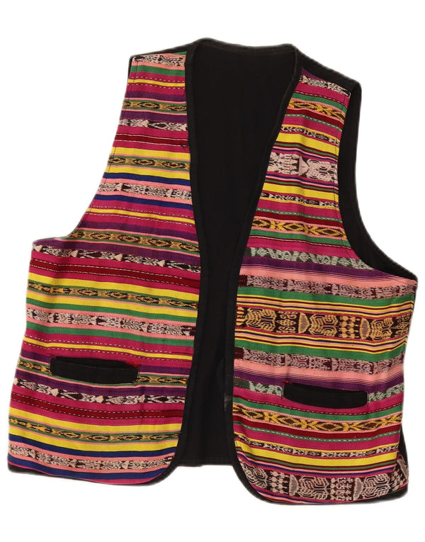 Vestă vintage pentru femei UK 14 Medium, multicoloră, cu dungi