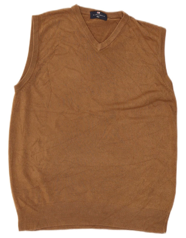 Marks & Spencer pentru bărbați Blue Harbour Vest Tank Top Medium Bej Acrilic