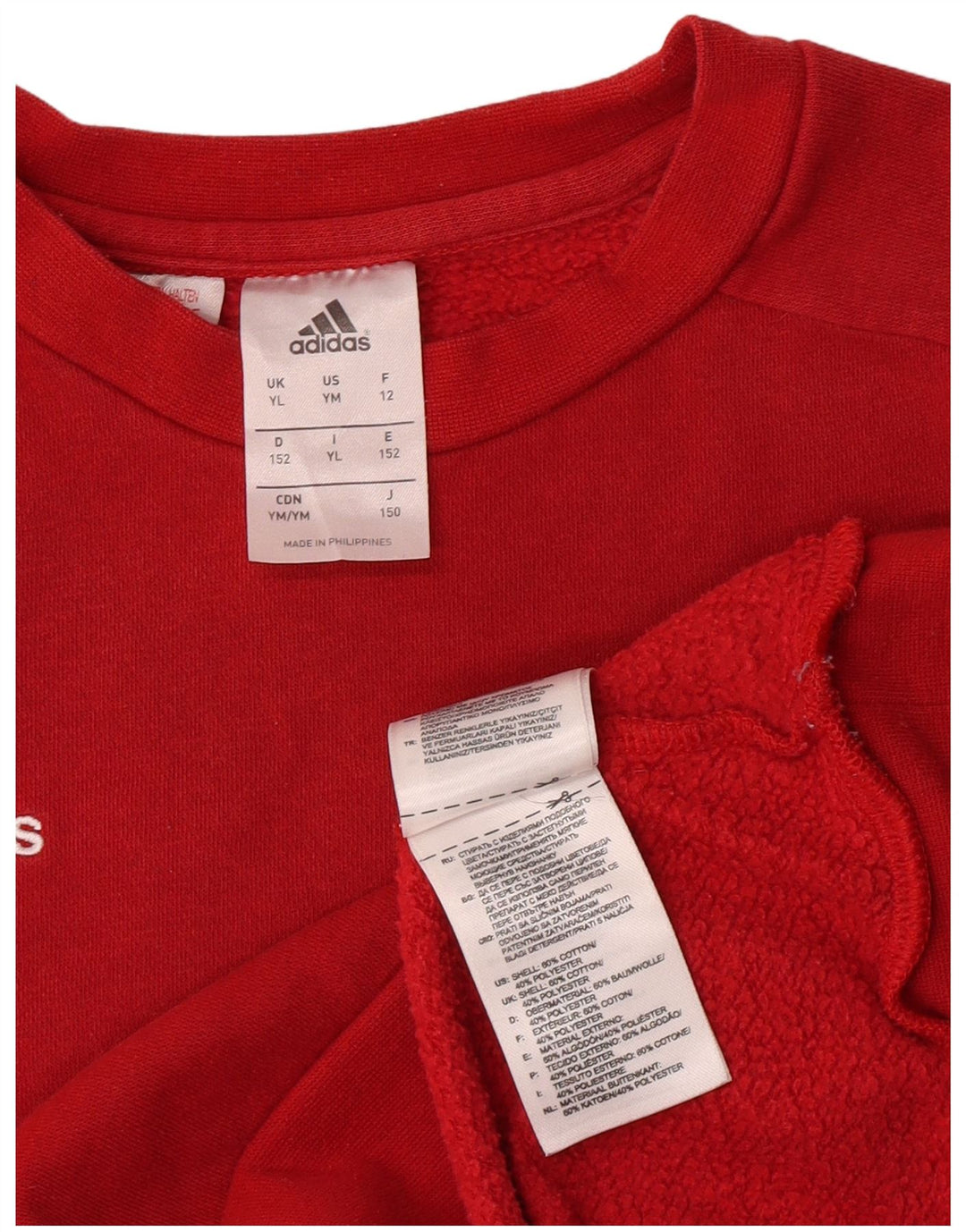 Hanorac pentru băieți Adidas Jumper 11-12 ani mare bumbac roșu
