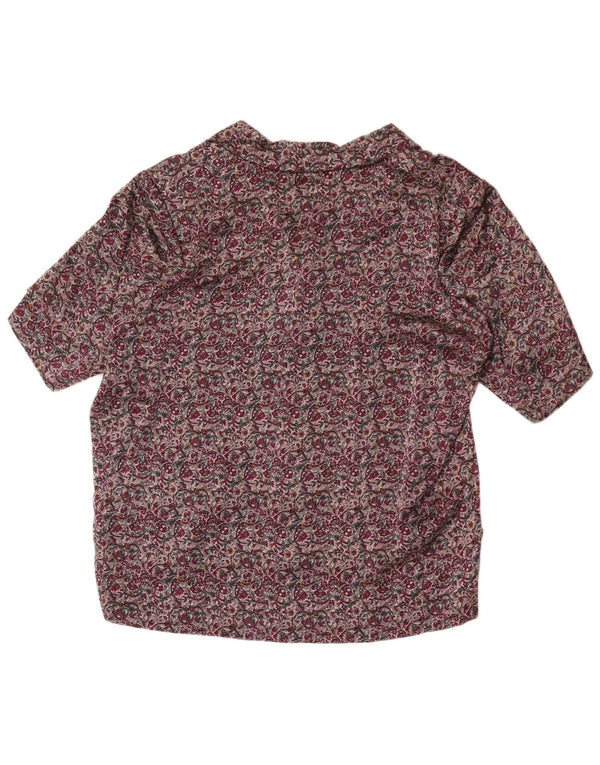 Bluză vintage cămașă cu mânecă scurtă pentru femei UK 18 XL, multicoloră, florală