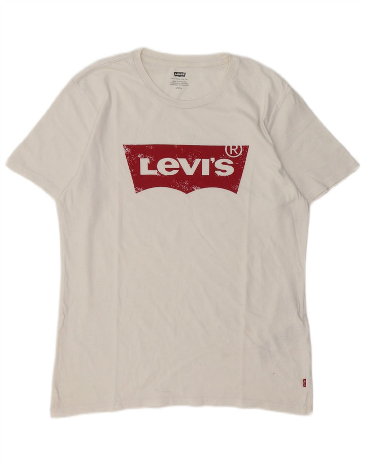 Tricou grafic pentru bărbați LEVI'S Top mic din bumbac alb