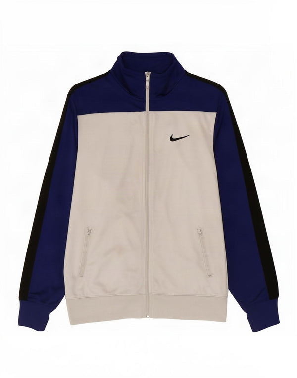 Nike Womens Tracksuit Top Jacket UK 18 XL White Colourblock Polyester