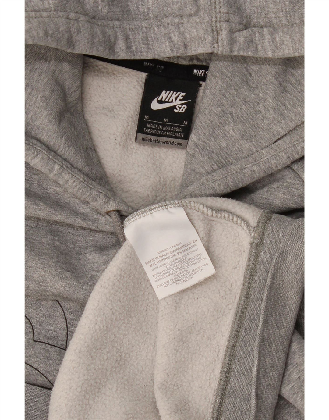 Pulover Nike pentru bărbați cu capota cu grafică, din bumbac cu pete, gri mediu