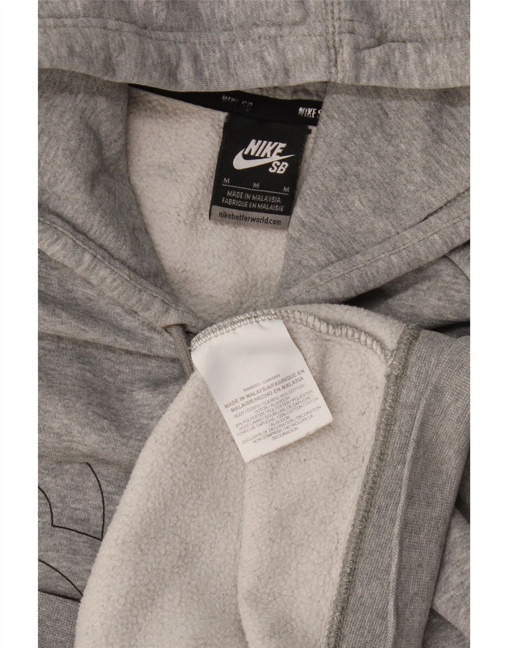 Pulover Nike pentru bărbați cu capota cu grafică, din bumbac cu pete, gri mediu