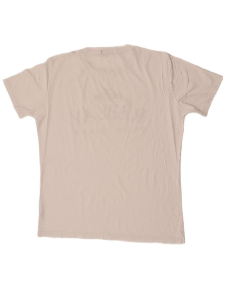 Tricou grafic pentru bărbați Replay Top mare alb