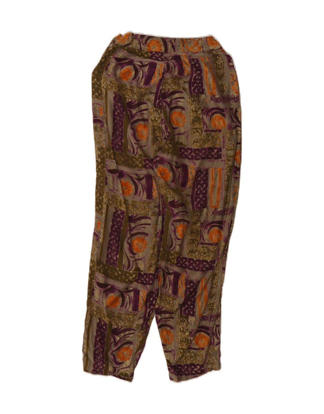 VINTAGE Womens Abstract Pattern Casual Trousers W24 L25 Multicoloured Vintage Vintage and Second-Hand Vintage from Messina Hembry 