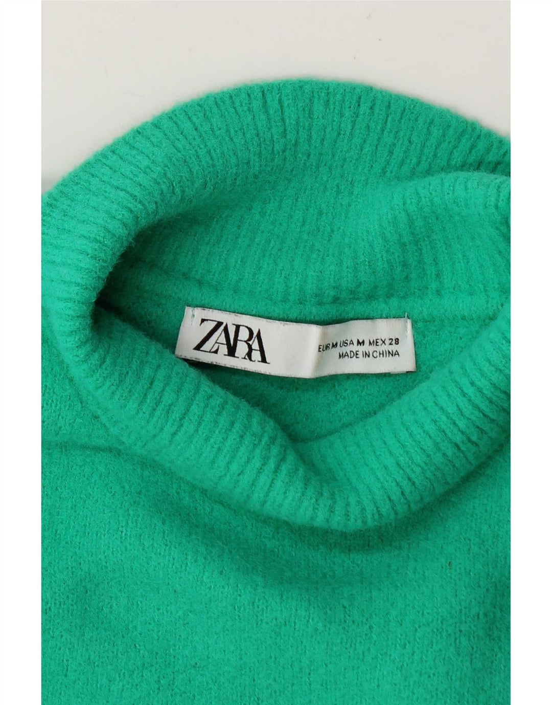 Pulover cu gât țestoasă pentru femei Zara UK 14 verde mediu