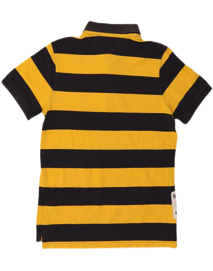 Tricou polo TOMMY HILFIGER pentru bărbați, bumbac cu dungi galbene mari