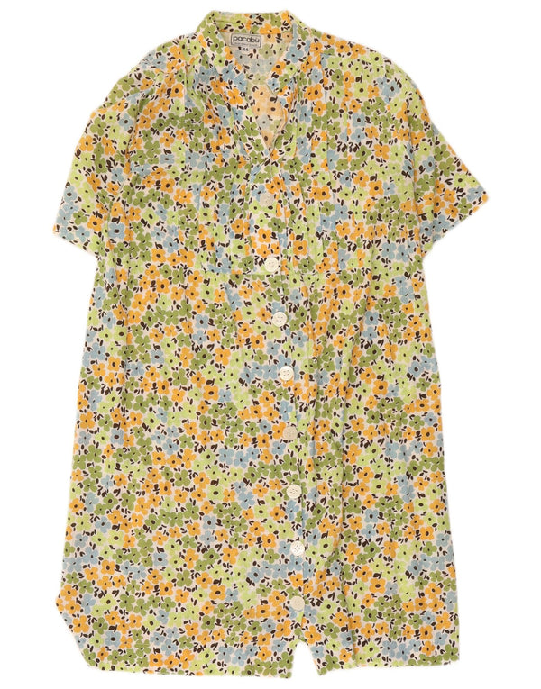 Rochie cămașă vintage pentru femei cu mâneci scurte IT 44 Medium Multicolor Floral