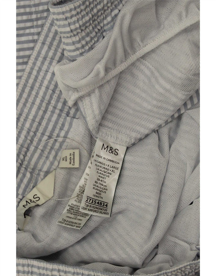 Pantaloni scurți de înot pentru bărbați Marks & Spencer, poliester cu dungi XL, albastru