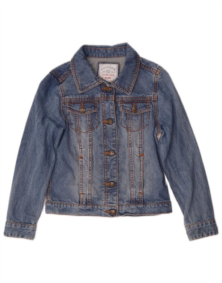 Jachetă Fat Face Fete Denim 9-10 Ani Bumbac Albastru