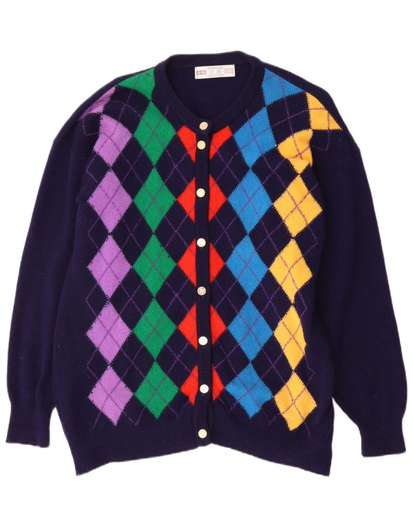Pulover cardigan St. Bernard pentru femei UK 14/16 mare bleumarin Argyle/Diamond