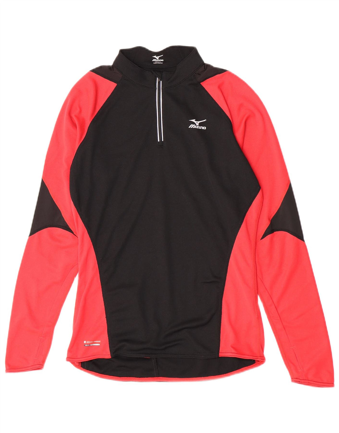 Top de trening Mizuno pentru bărbați, cu fermoar și gât, color block, negru
