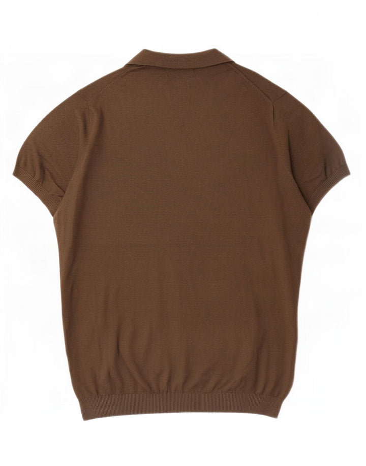 Tricou polo Massimo Dutti pentru bărbați, bumbac kaki mediu