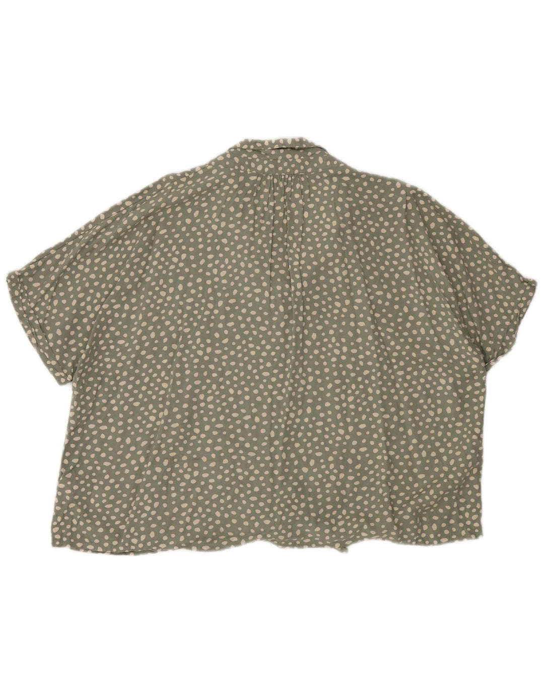 FAT FACE Bluză cămașă cu cravată în față pentru femei UK 20 2XL Green Spotted