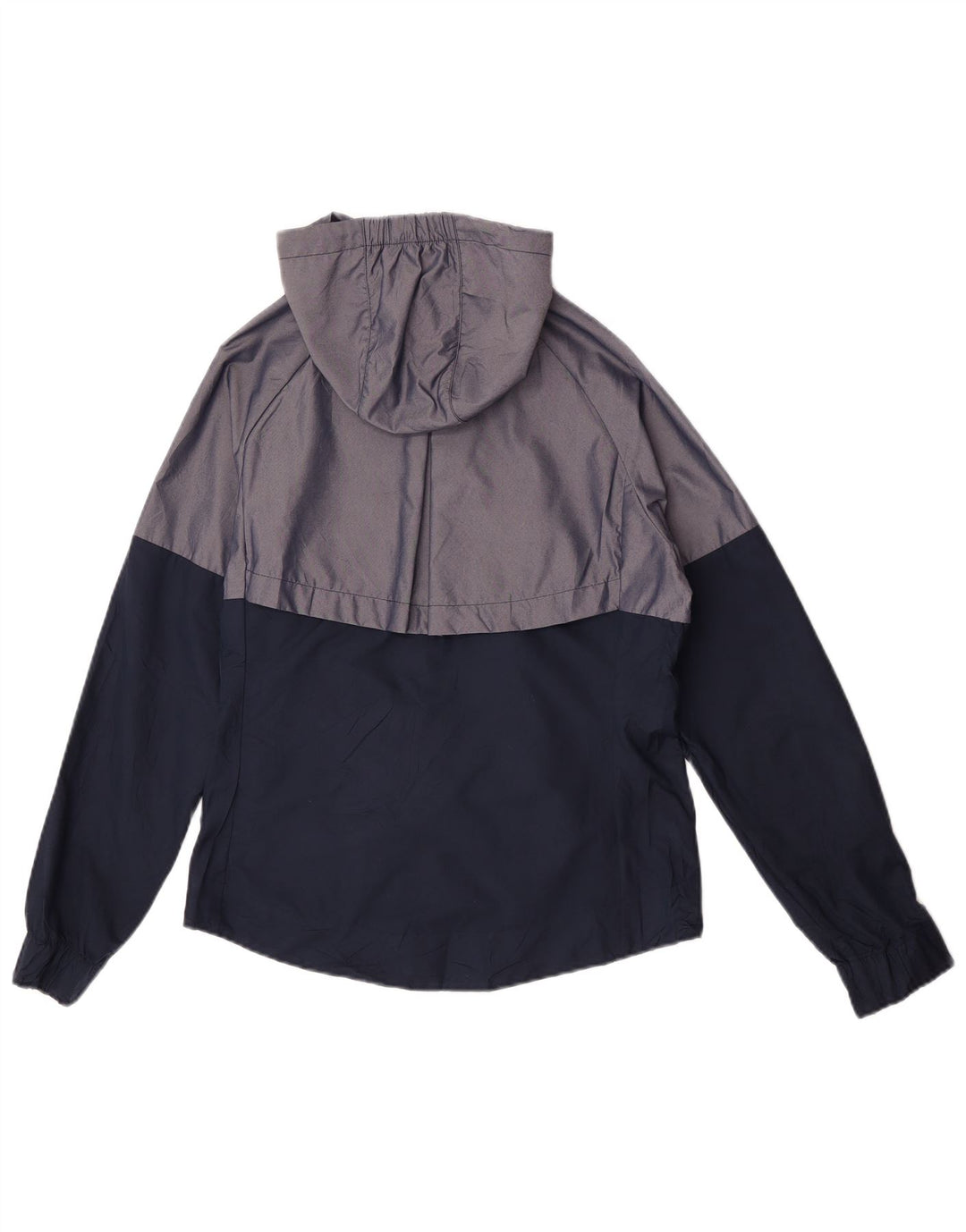 Jachetă de ploaie supradimensionată cu glugă Nike pentru femei UK 10, nailon color bloc, gri mic