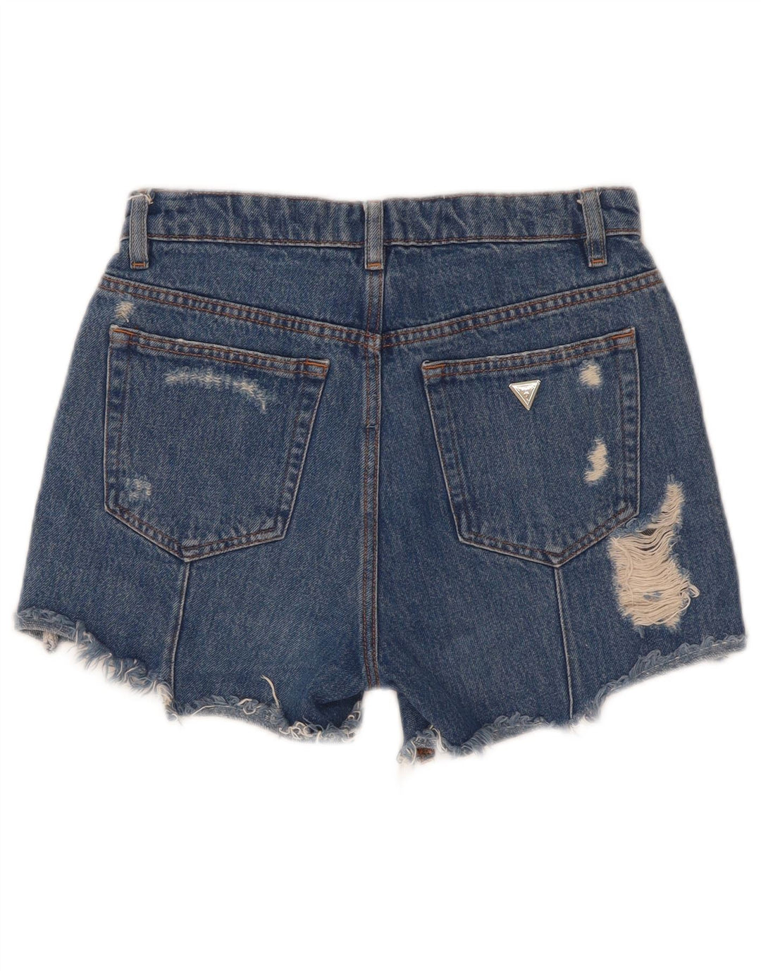 Pantaloni scurți Guess din denim distressed W25 XS poliester albastru