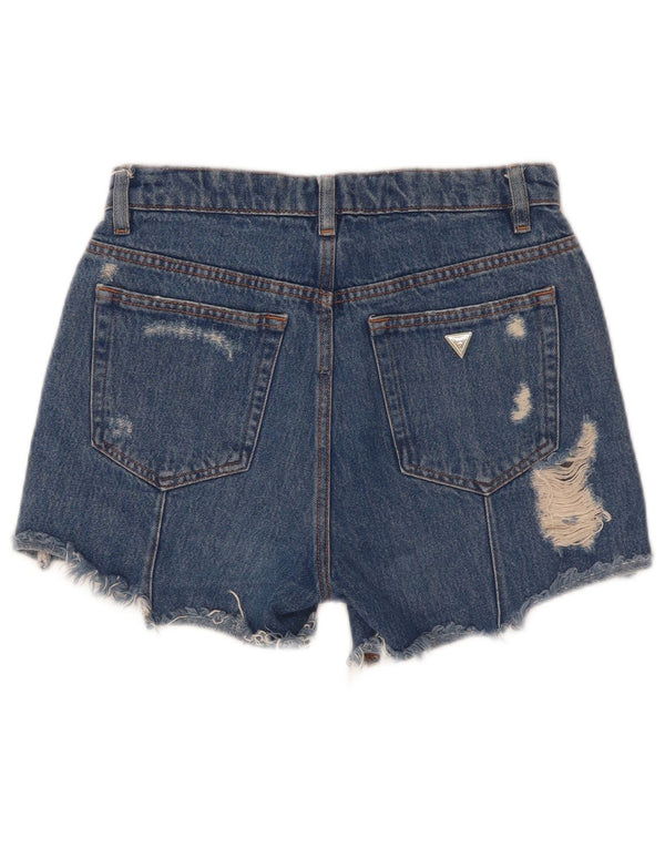 Pantaloni scurți Guess din denim distressed W25 XS poliester albastru