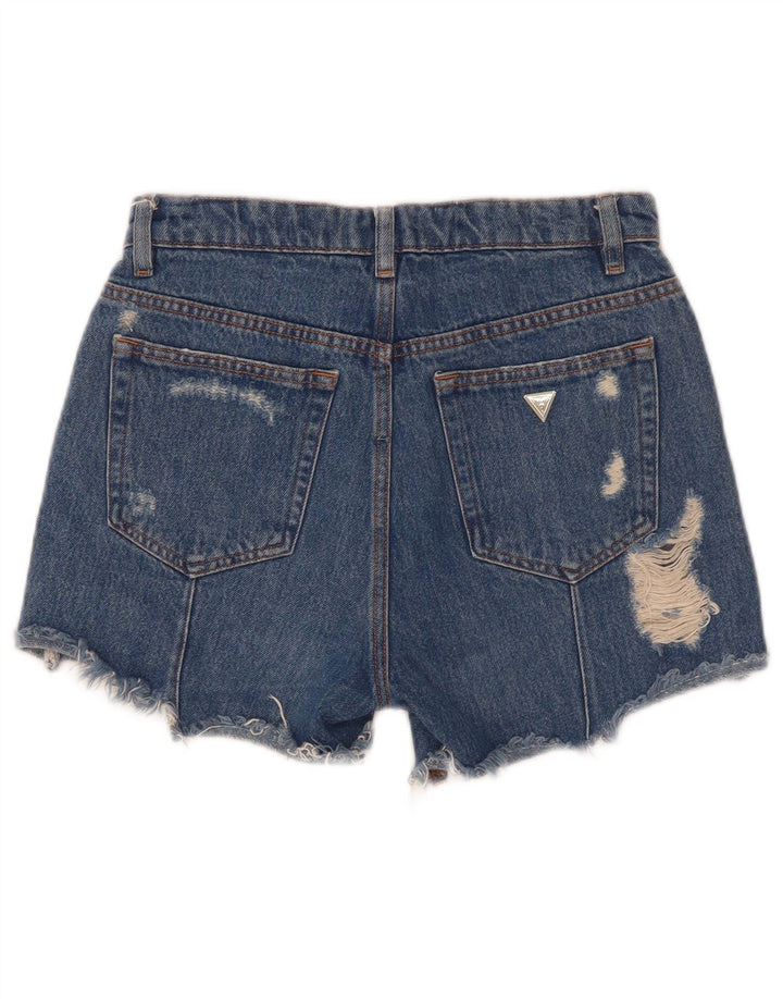 Pantaloni scurți Guess din denim distressed W25 XS poliester albastru